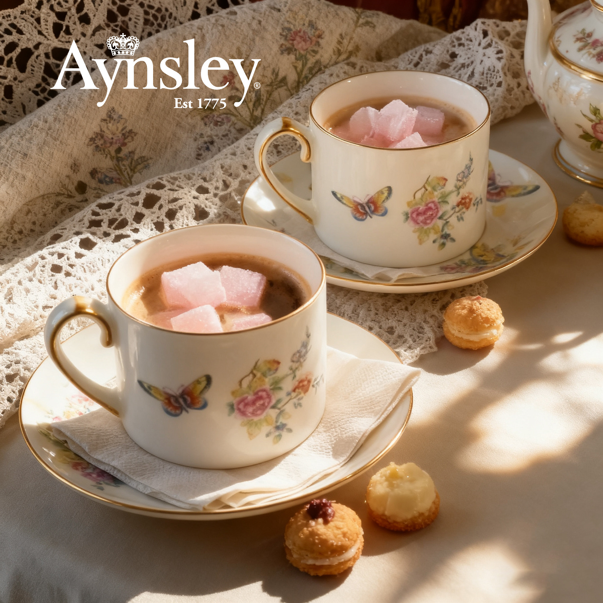 英国Aynsley安斯丽东方蝴蝶欧式骨瓷咖啡杯碟餐盘高级轻奢礼物,淘宝优惠券,粉丝福利购,淘宝优惠卷