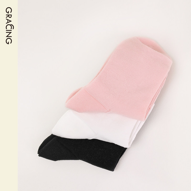 【商场同款】歌瑞森女士双针白色暗纹花朵短袜纯色短筒棉袜子新款,淘宝优惠券,粉丝福利购,淘宝优惠卷