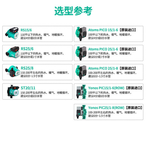 德国Wilo威乐家用RS25/8地暖采暖锅炉暖气超静音回水泵热水循环泵 - 图0