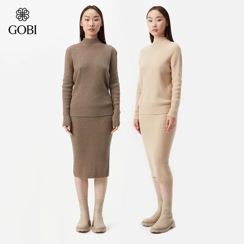 GOBI戈壁秋冬宽松时尚基础上衣女士山羊绒打底衫毛衣针织衫WK651 - 图3
