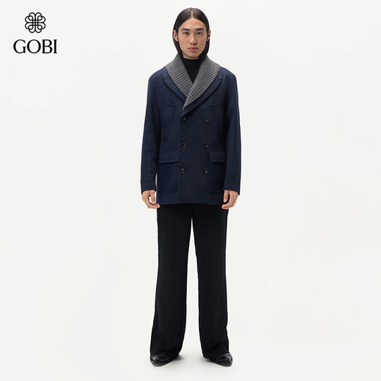 GOBI Gobi autumn and winter double-breasted lapel short cashmere coat men's woolen suit jacket MC62