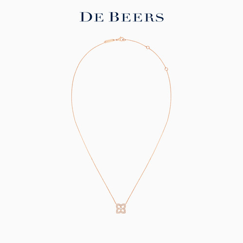 戴比尔斯 Lotus by DE BEERS 莲花玫瑰金钻石项链 (小号款) - 图2