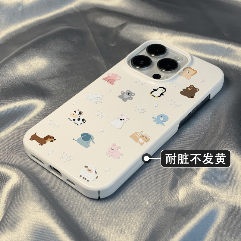 菲林壳适用于苹果15promax手机壳新款iPhone17/14可爱16蝴蝶结小动物13防摔12硬11保护套xs硅胶xr男女8plus软 - 图0