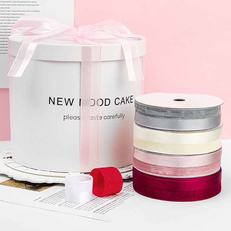 2.5cm半缎半纱丝带蛋糕包装鲜花捆扎手工花束DIY制作伴手礼蝴蝶结,淘宝优惠券,粉丝福利购,淘宝优惠卷