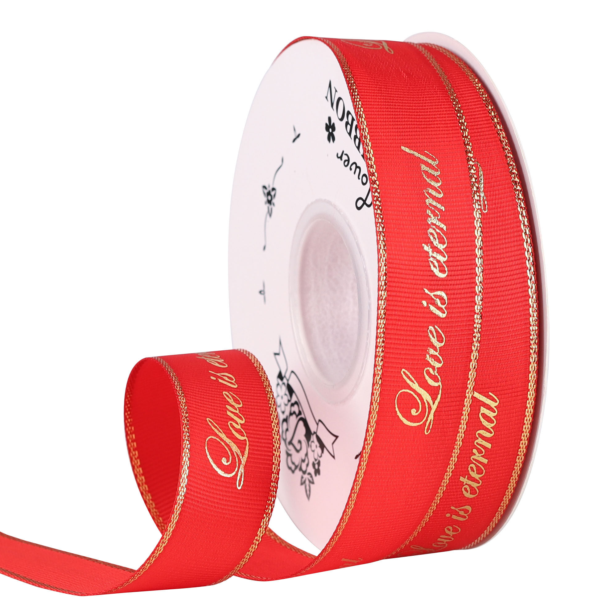 2.5cm金边螺纹烫金丝带永恒 礼品印花彩带扎蛋糕包花轻奢螺纹丝带,淘宝优惠券,粉丝福利购,淘宝优惠卷