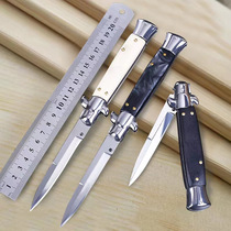 Outdoor Anti-Height Hardness Small Knife Italian Mafia Portable Folding Knife Wild Courtson Folding Knife Wild Camping Cutter