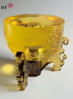 tittot琉园琉璃鼎摆件