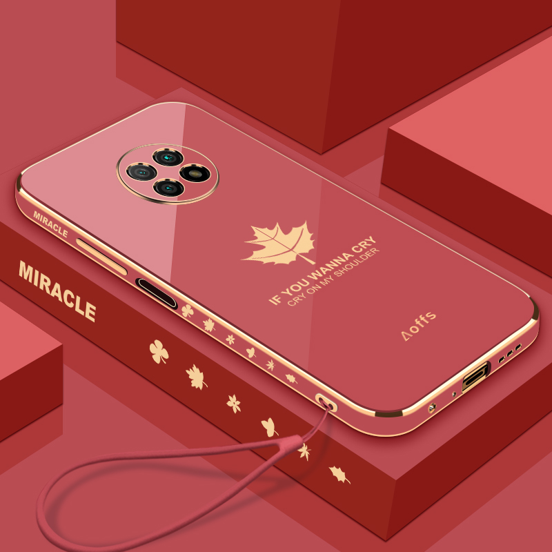 红米Note9(5G版)手机壳金色小米redmi枫叶侧边电镀软壳全包镜头防摔摄像头时尚潮流女款男款新品新款保护套 - 图3