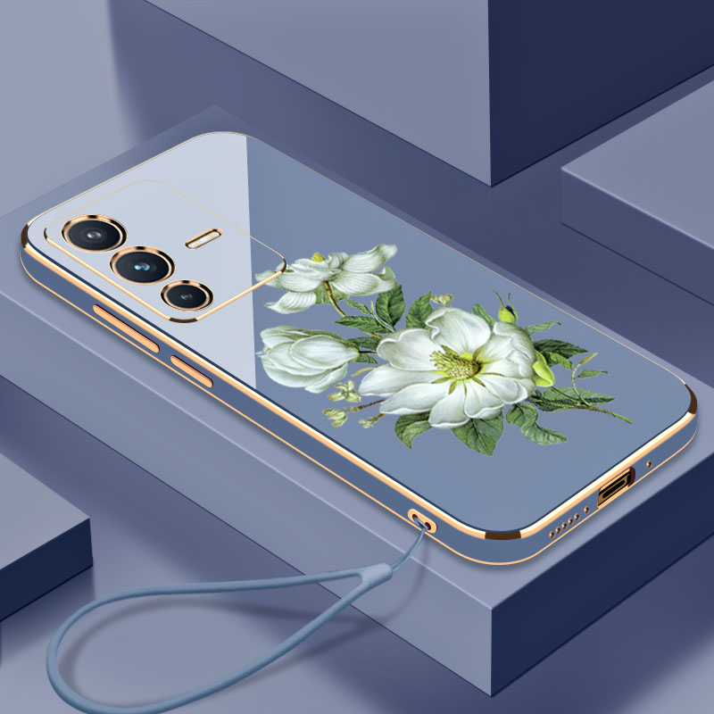 电镀茉莉花VIVOS12手机壳全包镜头VIVO硅胶防摔S12Pro个性简约vivoS12pro时尚创意S12新品新款软壳保护套