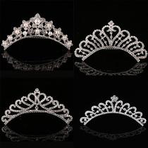 Han Edition Children Crown Insert Comb Ornament Photo Gallery Bridal Bridal Head Accessories Water Drill Comb Pearl Performance King Crown Wholesale
