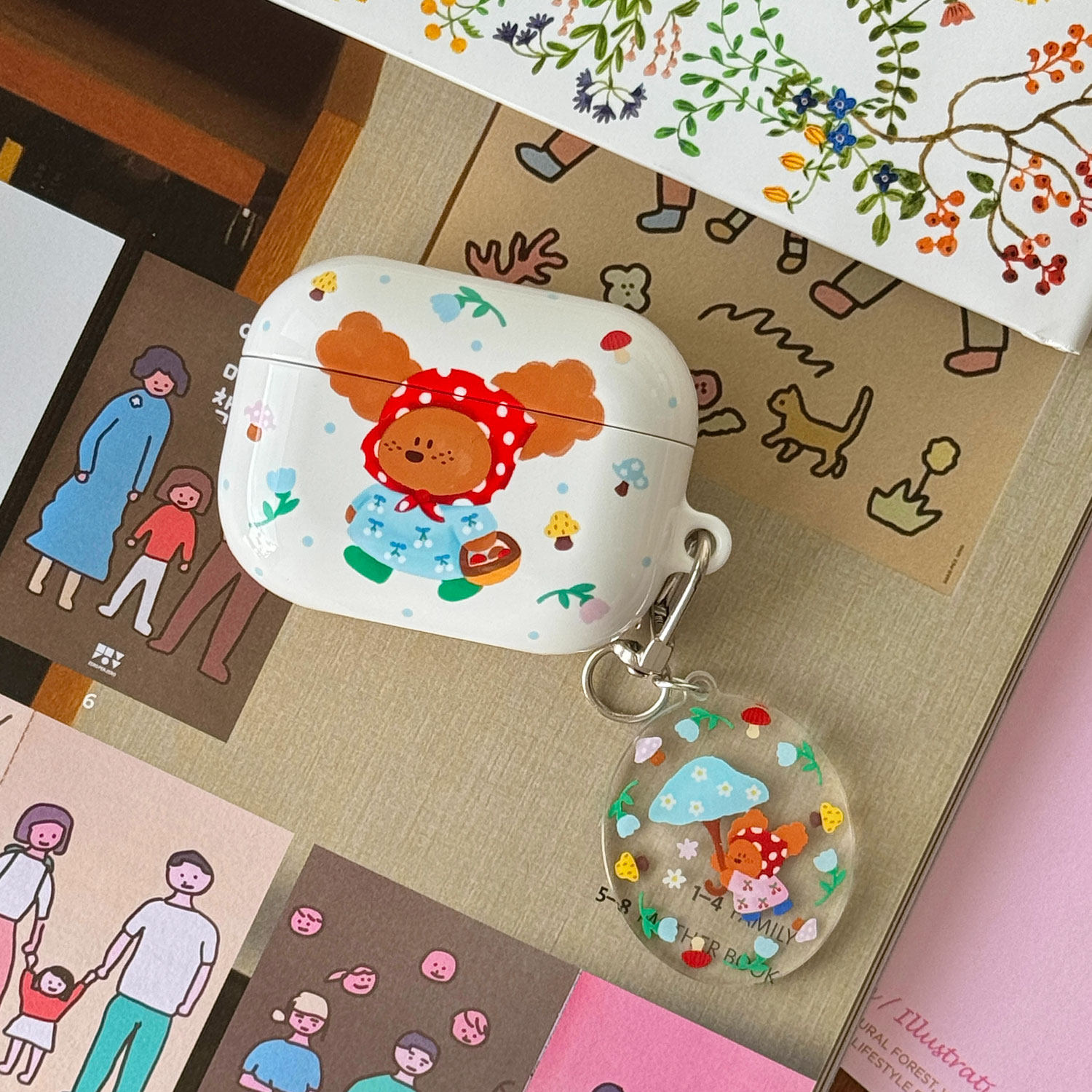 BLUUF TAG原创插画【魔法蘑菇】可爱小狗创意设计airpods进口韩国菲林硬壳亮面质感适用苹果无线耳机壳,淘宝优惠券,粉丝福利购,淘宝优惠卷