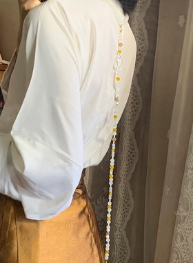 「云梦若」古风明制压襟璎珞项链新中式背云长流苏马面裙汉服配饰