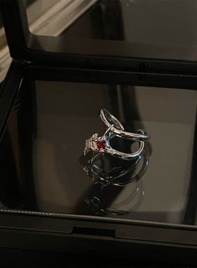 红钻清冷感女ins风叠戴百搭冷淡指环时尚小众设计高级感单身手饰