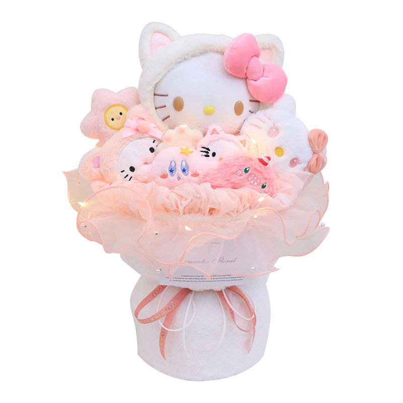 创意哈喽KT凯蒂猫公仔可爱花束成品儿童生日礼物女友孩子玩偶花束