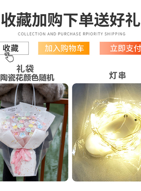 景德镇陶瓷永生花束送女友闺蜜