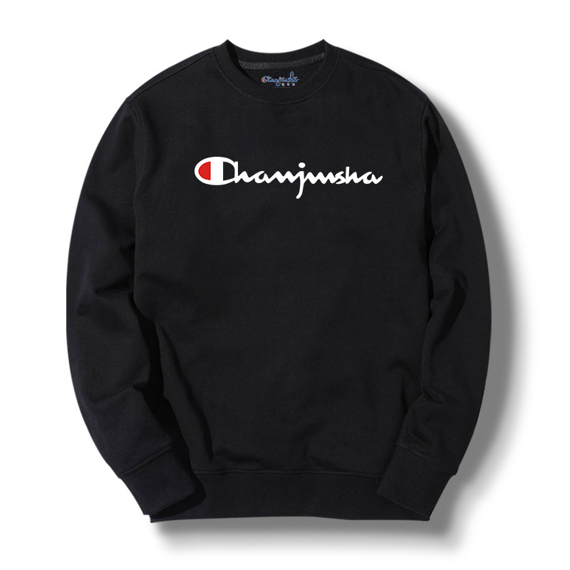 冠军说男士春秋装圆领黑白色卫衣 冠军说卫衣