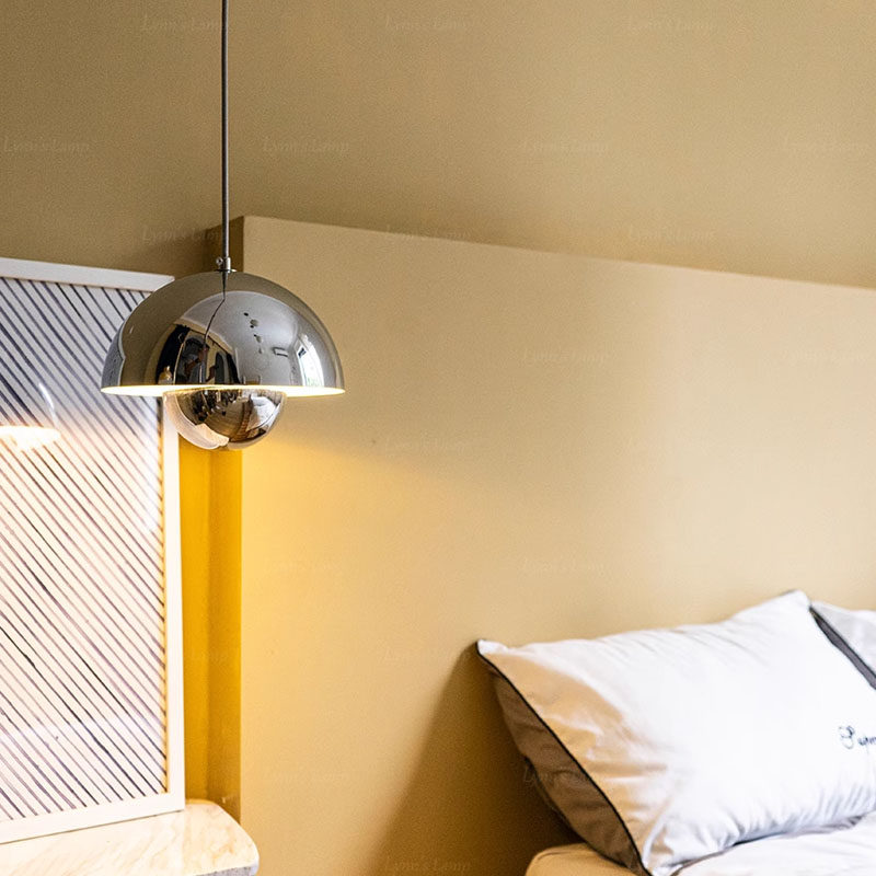 Lynn's立意北欧丹麦银色蘑菇吊灯设计师复古花苞餐厅床头吧台灯具,淘宝优惠券,粉丝福利购,淘宝优惠卷