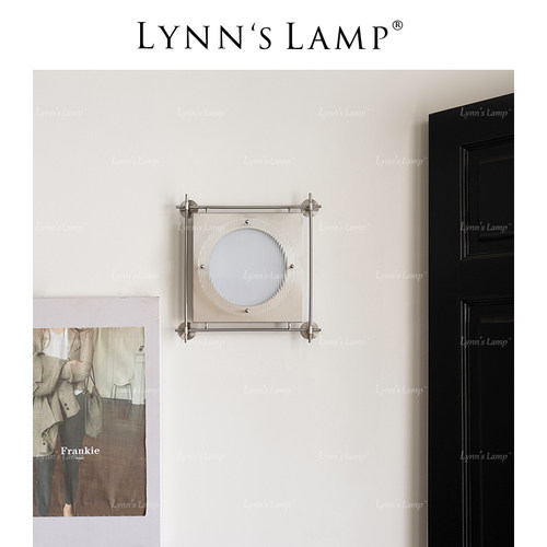 Lynn's立意 中古包豪斯冰块壁灯 客厅艺术挂画日落复古装饰卧室灯 - 图0