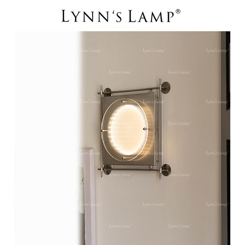 Lynn's立意 中古包豪斯冰块壁灯 客厅艺术挂画日落复古装饰卧室灯 - 图1