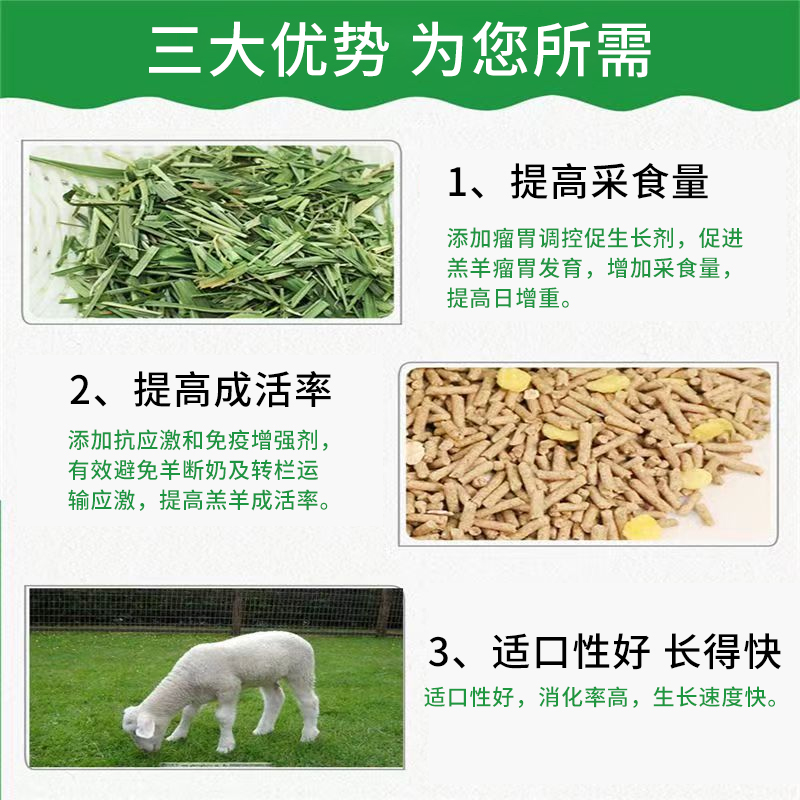 羔羊犊牛开口饲料小羊羔牛犊专用颗粒精料催肥增重拉大骨架早断奶 - 图0