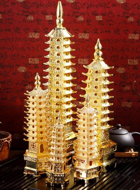 镀金纯铜文昌塔13层十三层摆件彩绘9层九层文昌塔书房桌工艺礼品