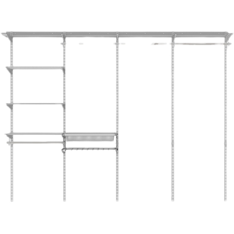 定制金属墙壁组合衣架置物架自选配件导轨挂杆网篮网板搁架裤架-图3