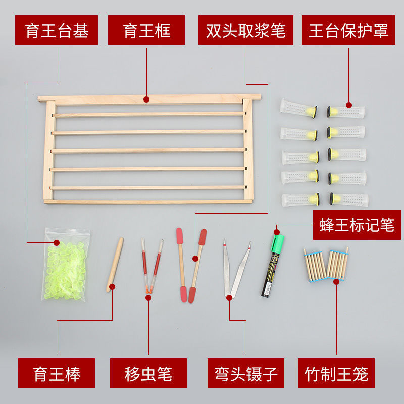 工具全套养蜂培蜂育王育王框育王棒取浆框N王台保护工人罩培育