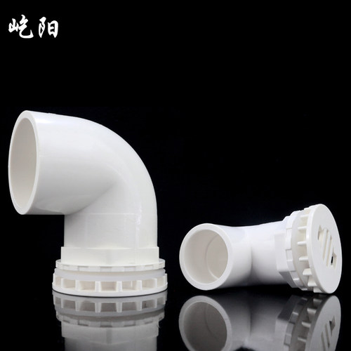 PVC90度强排水弯头 鱼缸专用弯排 直排放水底滤组缸水族箱接头 - 图0