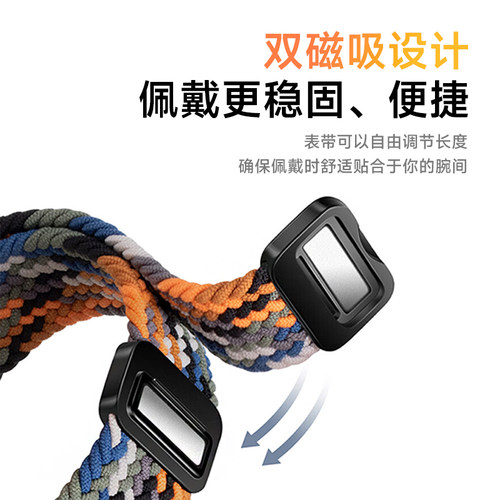 【新品】适用于iwatch表带S11/S10/S9/S8/7/se新款苹果手表表带Ultra3/2/1编织磁吸尼龙applewatch表带新188 - 图1