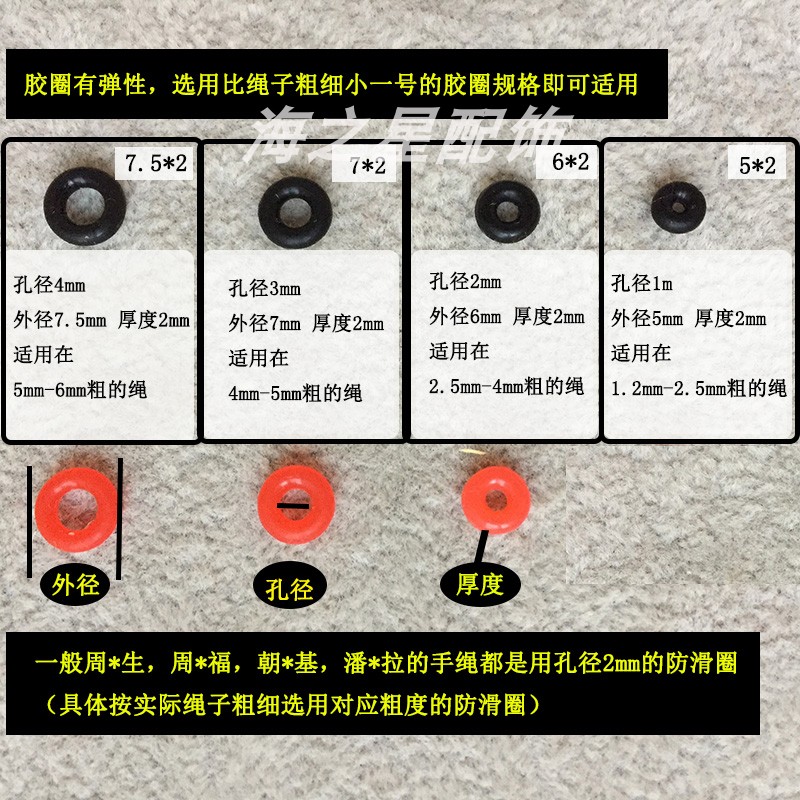 DIY周生手链定位圈黄金转运珠隔片橡胶圈手绳防滑圈硅胶圈橡皮圈-图1