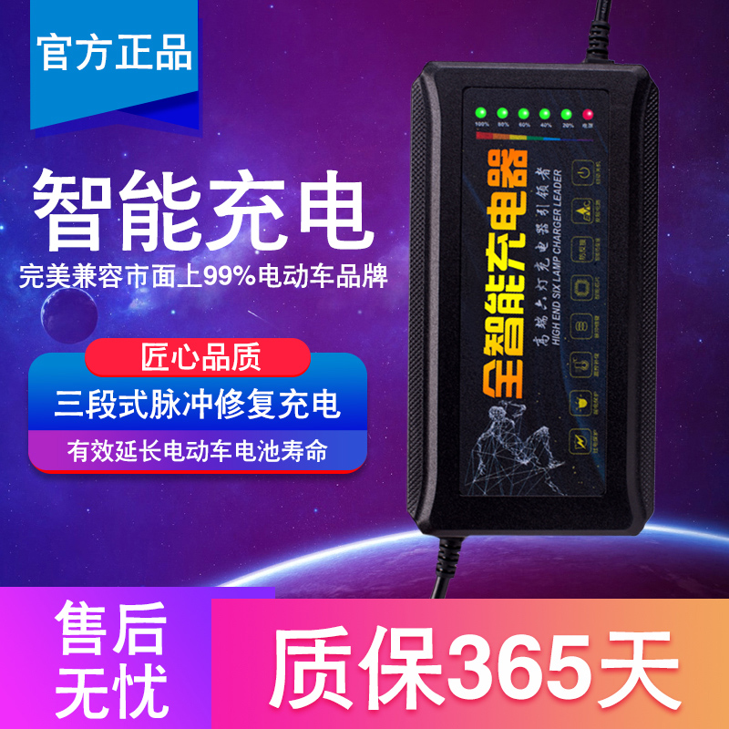 自动断电智能电动车电瓶充电器48V12AH60V20AH72爱玛雅迪三轮通用-图0