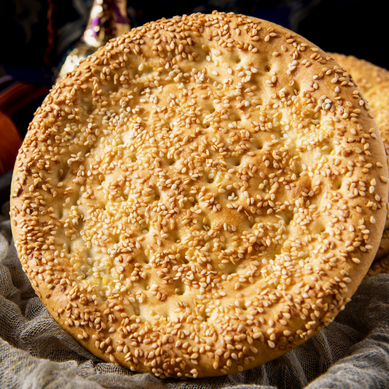 新疆特产羊纪元烤馕饼芝麻油酥馕传统手工糕点心囊小吃8个包邮 - 图0