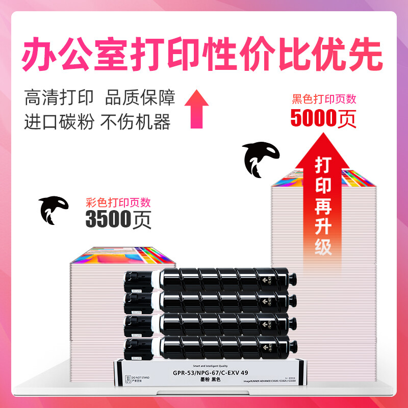 绘威NPG-67四色粉盒套装适用C3020硒鼓C3222lC3226粉盒C3120L墨粉 - 图3