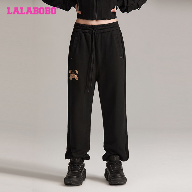 【商场同款】LALABOBO24年秋季长裤女原创新款潮牌直筒束脚甜裤子,淘宝优惠券,粉丝福利购,淘宝优惠卷