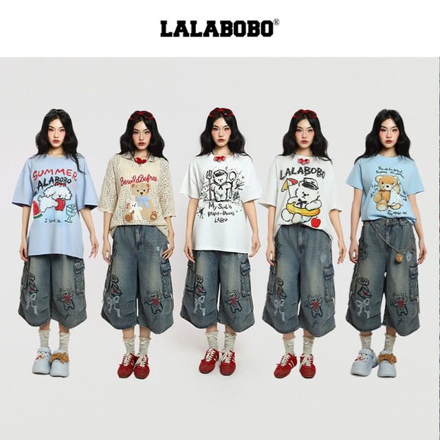 LABO graffiti jeans ຕັດຂາກວ້າງ