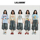 LABO graffiti jeans ຕັດຂາກວ້າງ
