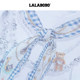 Trompe l'oeil pearl silk scarf bear ເສື້ອຍືດແຂນສັ້ນເຢັນ