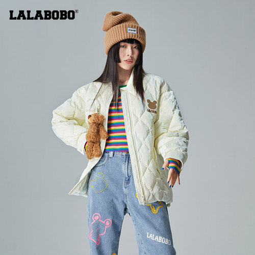 LALABOBO2023秋冬新款翻领轻薄白鸭绒羽绒服外套女|LBBC-WSYR16-图0