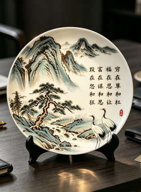 穷在犟和杠福在忍和让励志书法字画摆件海之歌新中式玄关桌面摆a7
