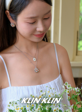 KLINKLIN雏菊双层项链女锁骨链珐琅精致小众设计感轻奢菊花