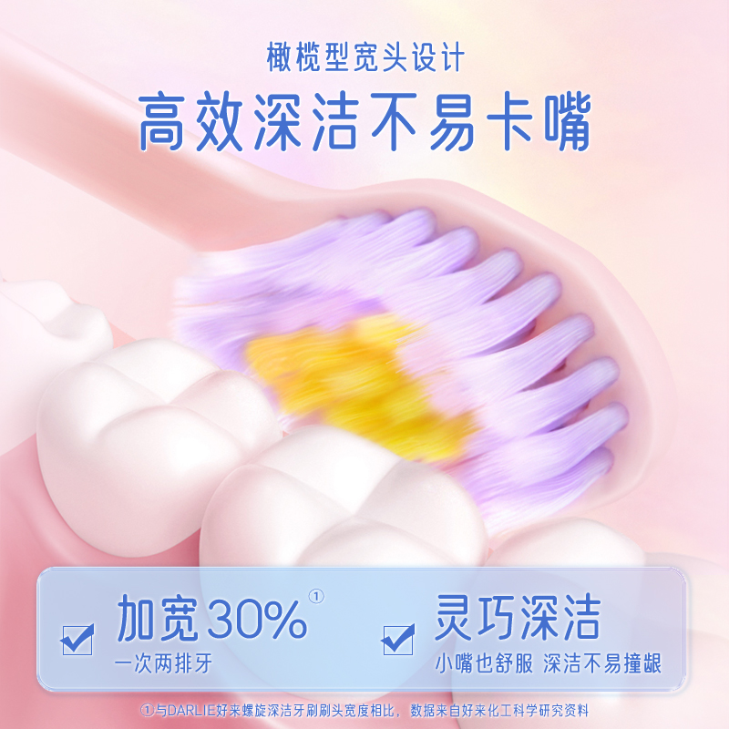 DARLIE好来原黑人随心美学软毛牙刷纤细呵护牙龈家庭装旗舰店正品