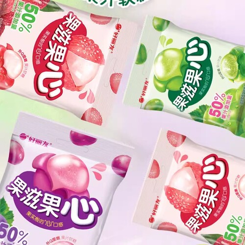 好丽友果滋果心软糖零食糖果33g儿童网红休闲果汁夹心剥皮糖果 - 图2