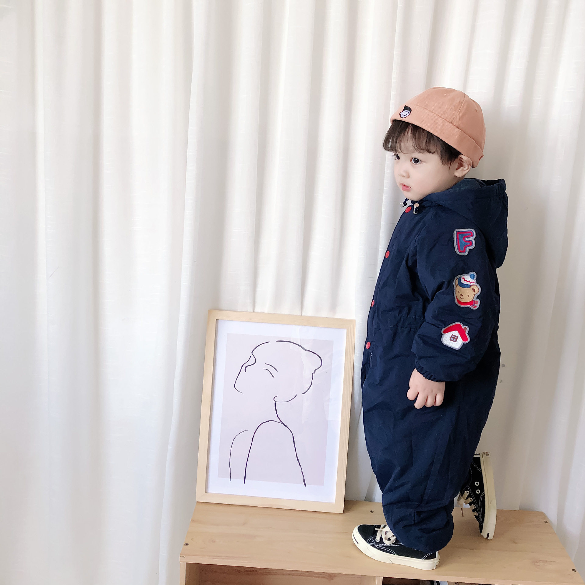 日系风童装儿童棉服男女童连体加绒卡通冬季滑雪服爬服加厚棉衣,淘宝优惠券,粉丝福利购,淘宝优惠卷