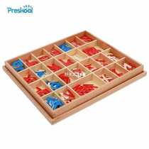 baby  montessori wood small movable alphabet red  blue w