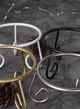 简约水晶球支架圆球托架子玻璃球圆形矿物摆件底座架展示架金属架