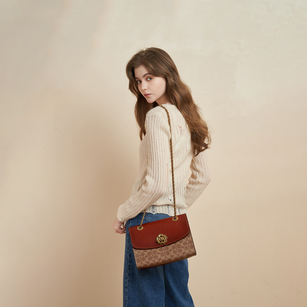 coach /蔻驰官方专柜款大号链条包 COACH海外女士包袋