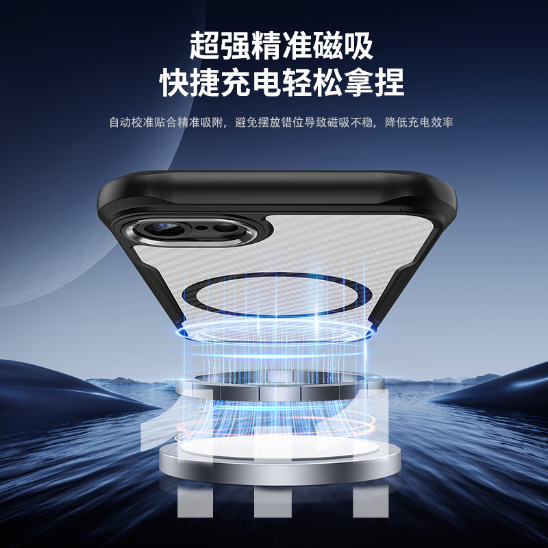 适用iPhoneSE3手机壳防摔MagSafe磁吸充电苹果se2手机套全包se4新款iPhone8保护壳苹果7高级感碳纤维二代三代 - 图1