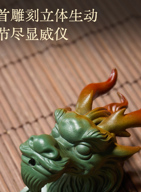 大铜世家合金龙首如意香插摆件