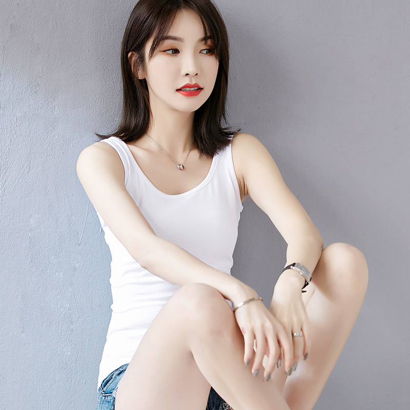 美背纯棉白色背心女外穿简约吊带复古无袖运动内搭打底上衣女款夏,淘宝优惠券,粉丝福利购,淘宝优惠卷