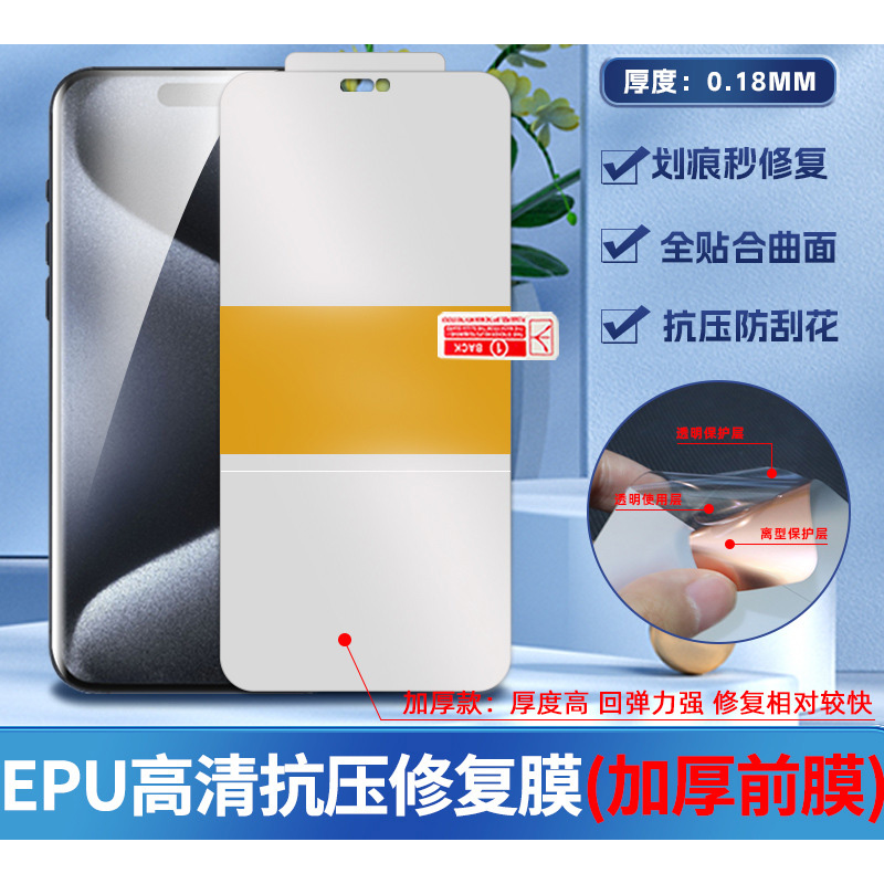 适用于三星Galaxy S24 S23 S22+ Plus Ultra FE手机抗压防爆EPU划痕秒修复软膜全贴合曲面屏高清加厚水凝膜 - 图2